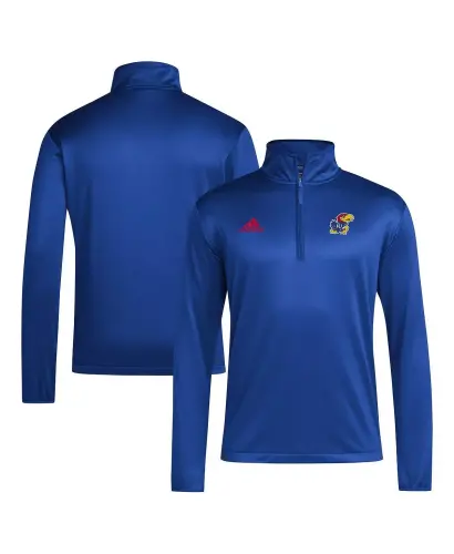 Men's Royal Kansas Jayhawks 2024 Coaches Sideline Quarter-Zip Top-Royal - 1