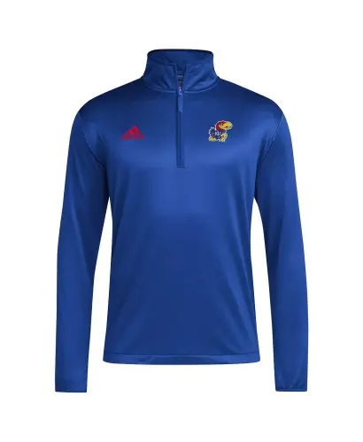 Men's Royal Kansas Jayhawks 2024 Coaches Sideline Quarter-Zip Top-Royal - 3