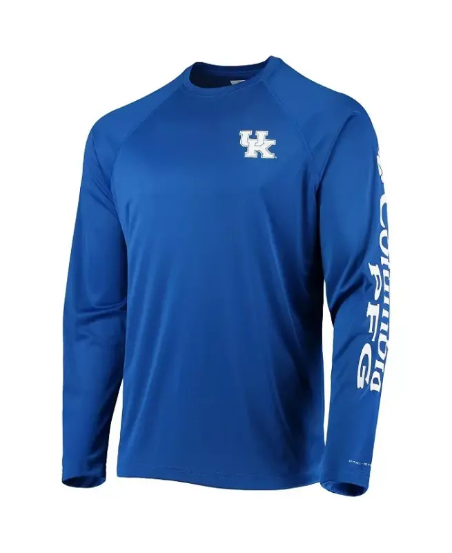 Men's Royal Kentucky Wildcats Terminal Tackle Omni-Shade Raglan Long Sleeve T-shirt - Royal - 2