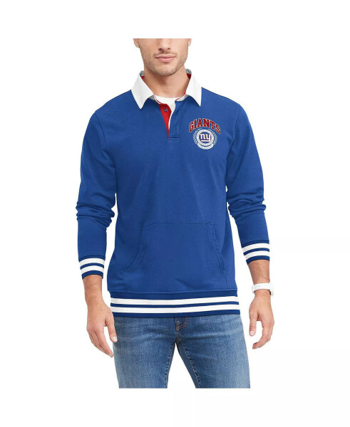 Men's Royal New York Giants Cody Long Sleeve Polo Shirt Royal - 3