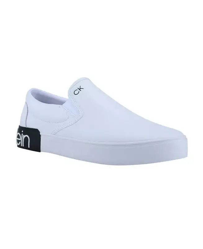 Men's Ryor Casual Slip-On Sneakers-White - CALVIN KLEIN