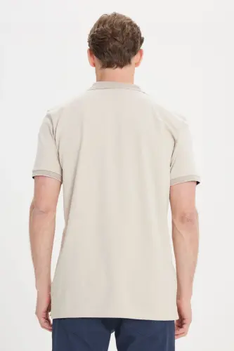Men's Safari 100% Cotton Wrinkle-Resistant Pique Polo Collar Slim Fit Narrow Cut T-Shirt - 9