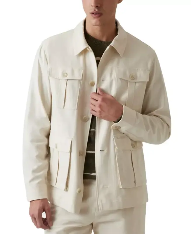 Men's Saharian Regular-Fit Twill Shirt Jacket - GUESS