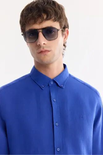 Men's Saks Comfort Fit 100% Linen Button-Down Collar Shirt B002191-Saks - 2