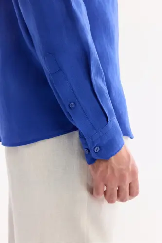 Men's Saks Comfort Fit 100% Linen Button-Down Collar Shirt B002191-Saks - 4