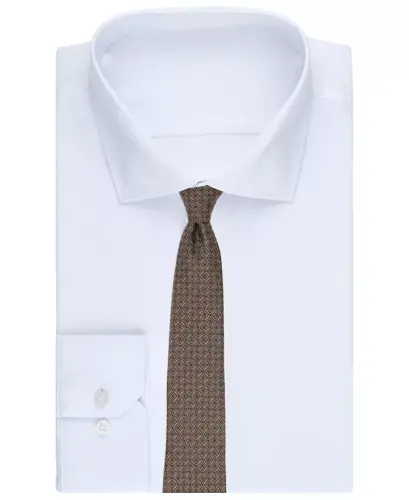 Men's Salton Geo-Pattern Tie, Exclusively at Modazone - Brown - 3