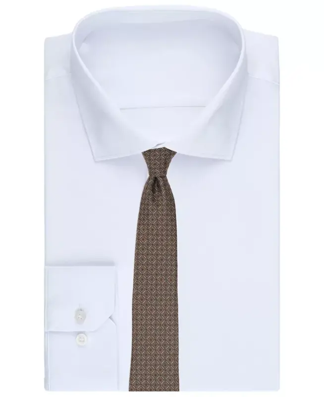 Men's Salton Geo-Pattern Tie, Exclusively at Modazone - Brown - 3