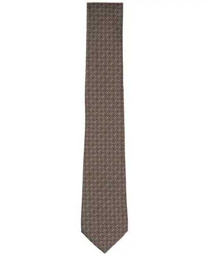 Men's Salton Geo-Pattern Tie, Exclusively at Modazone - Brown - ALFANI (1)