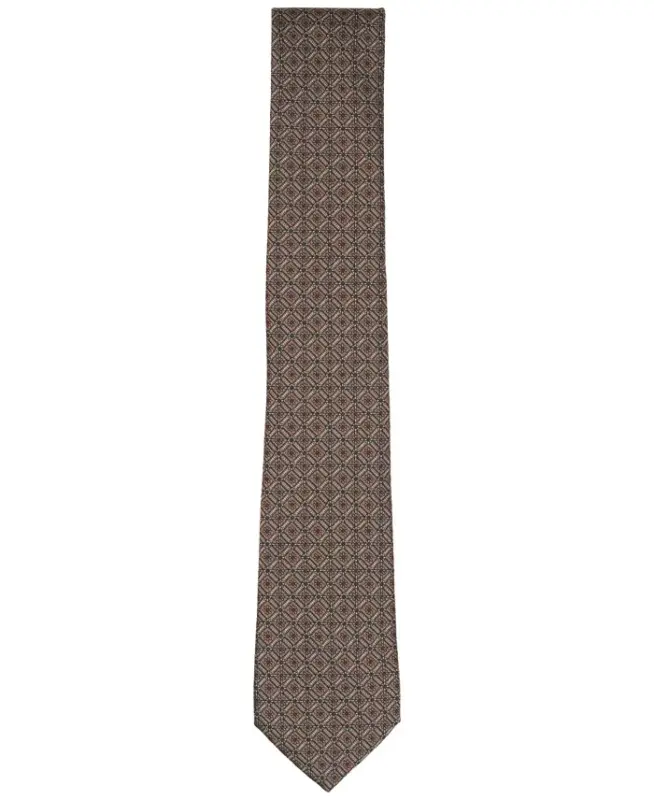 Men's Salton Geo-Pattern Tie, Exclusively at Modazone - Brown - 2