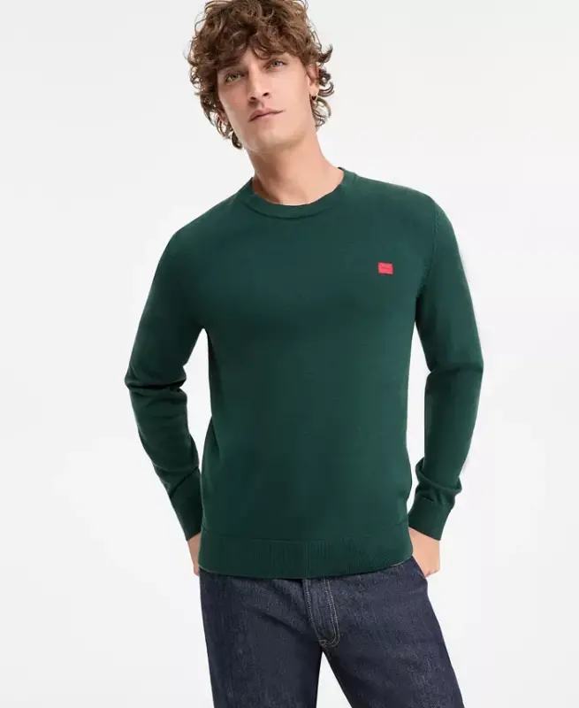 Men's San Cassius Logo Sweater, Created for Modazone - Open Green - HUGO BOSS