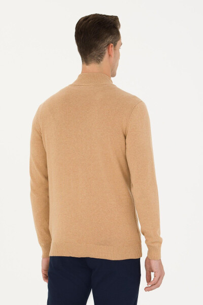 Men's Sand Melange Basic Knit Cardigan - 7