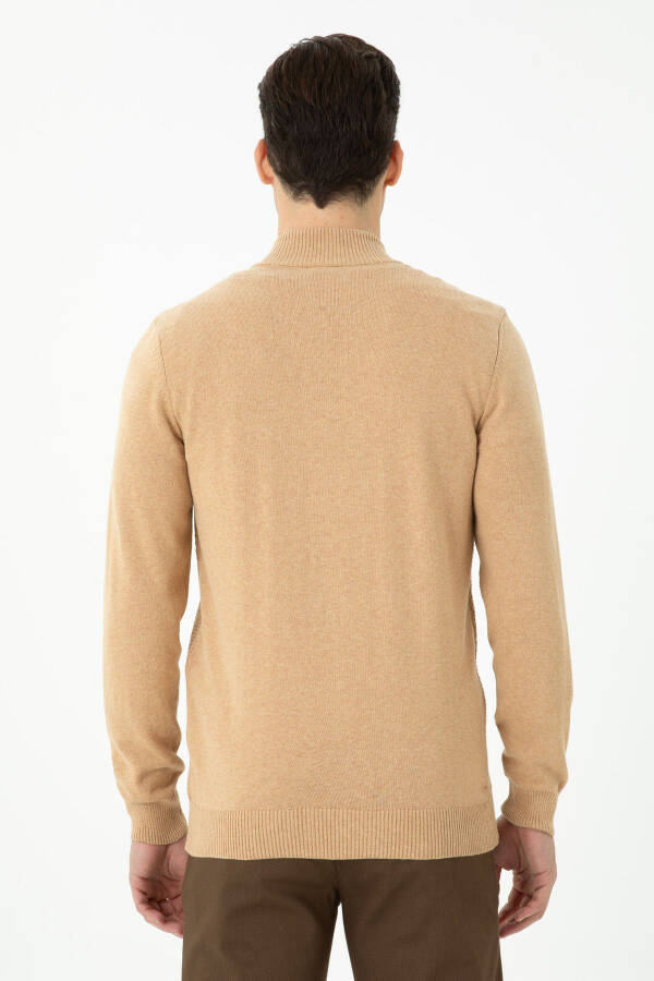 Men's Sand Melange Basic Knit Cardigan - 6