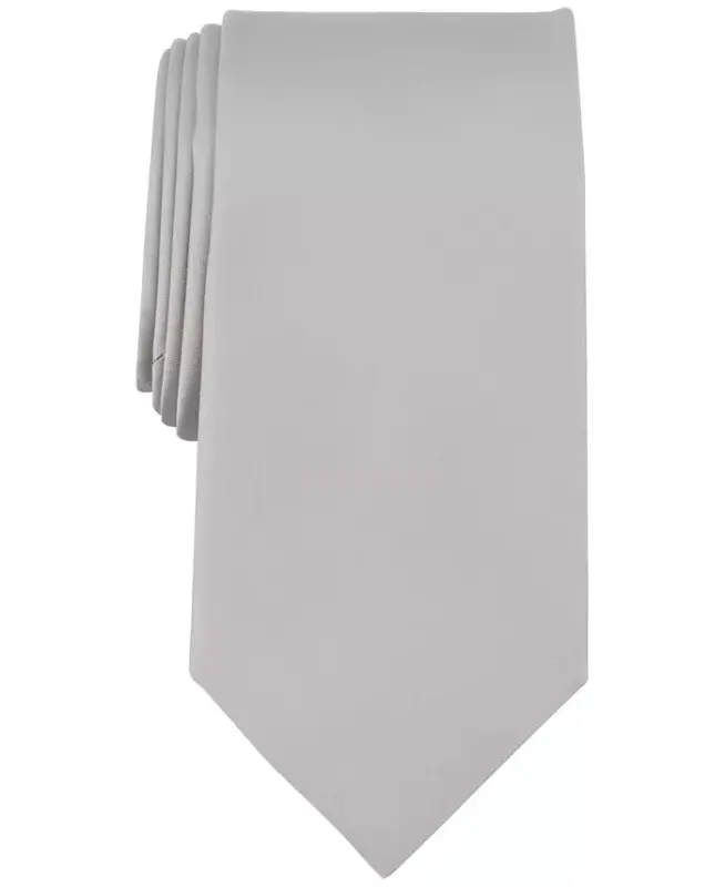 Men's Sapphire Solid Tie-Silver - 1