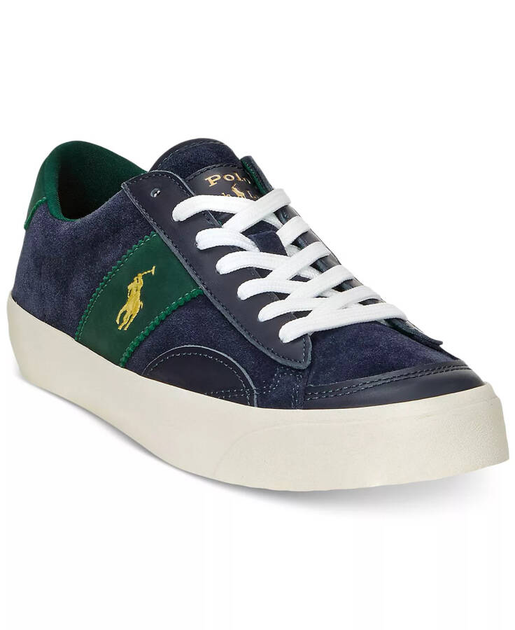 Men's Sayer Leather-Suede Sneaker NAVY/FOREST - 1