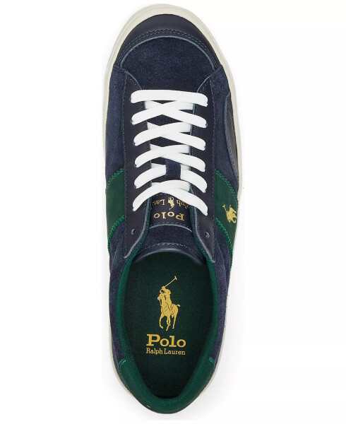 Men's Sayer Leather-Suede Sneaker NAVY/FOREST - 4