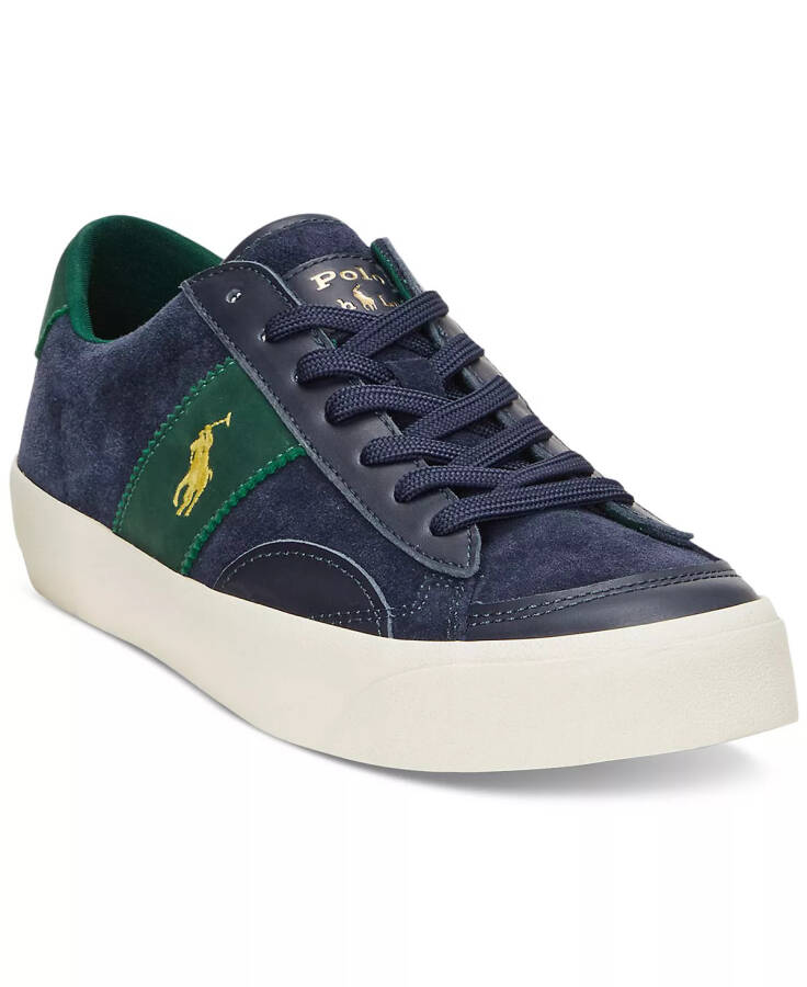 Men's Sayer Leather-Suede Sneaker NAVY/FOREST - 5