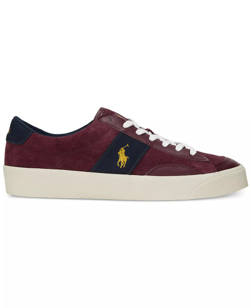 Men's Sayer Leather-Suede Sneaker WINE/NAVY - 3