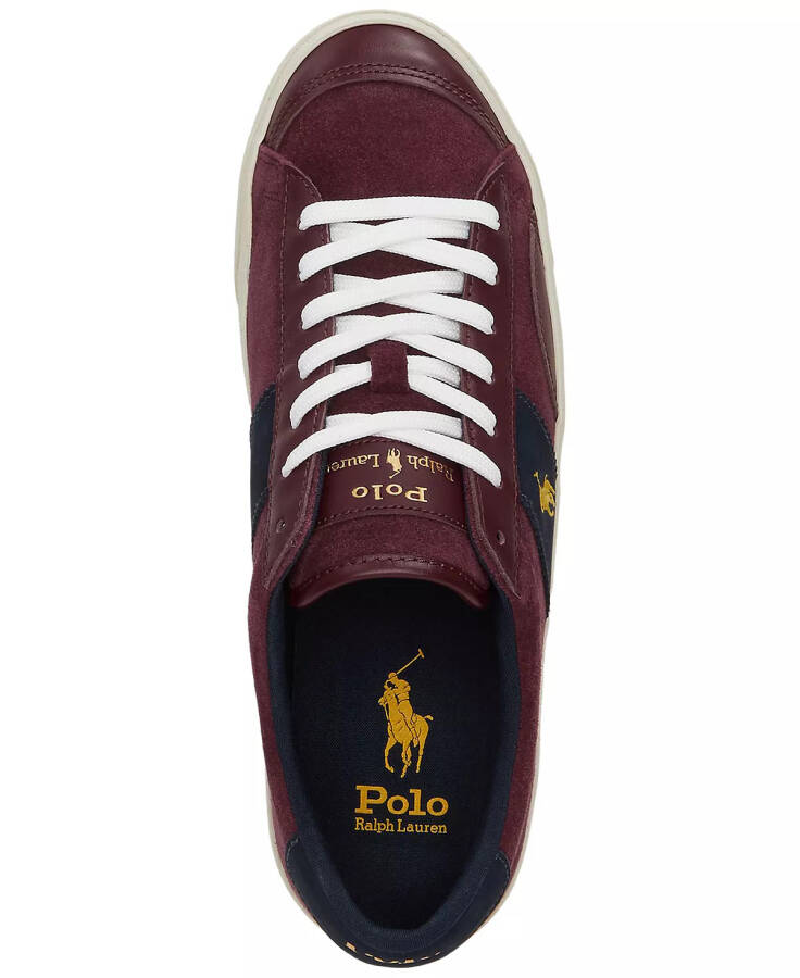 Men's Sayer Leather-Suede Sneaker WINE/NAVY - 4