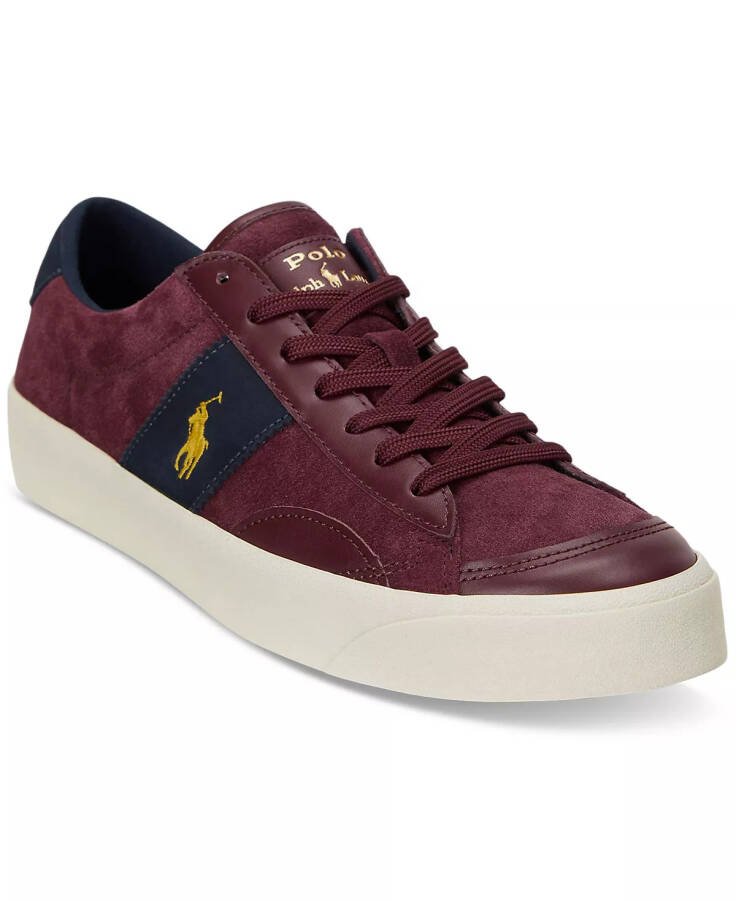 Men's Sayer Leather-Suede Sneaker WINE/NAVY - 5