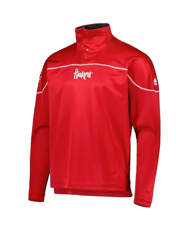 Men's Scarlet Nebraska Huskers AEROREADY Triko Chorak-Snap Kurtkasi-Scarlet - 2