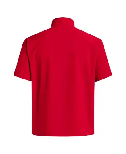 Men's Scarlet Nebraska Huskers Coaches Sideline Half-Zip Short Sleeve Jacket-Scarlet - 3