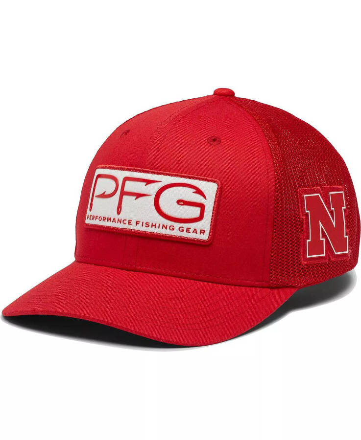 Men's Scarlet Nebraska Huskers PFG Hooks Flex Hat Scarlet - 1