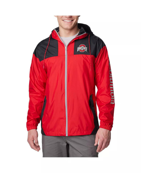 Men's Scarlet Ohio State Buckeyes Flash Challenger Omni-Shade Full-Zip Windbreaker Hoodie Jacket Scarlet - 1