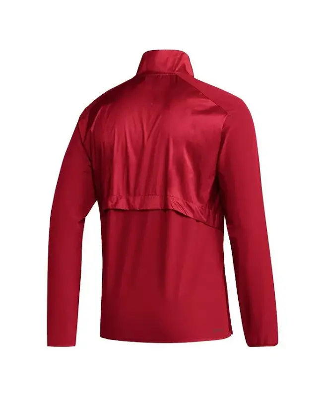 Men's Scarlet Rutgers Scarlet Knights Sideline AEROREADY Raglan Sleeve Quarter-Zip Jacket-Scarlet - 2