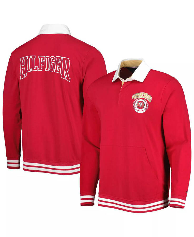 Men's Scarlet San Francisco 49ers Cody Long Sleeve Polo Shirt Scarlet - 5