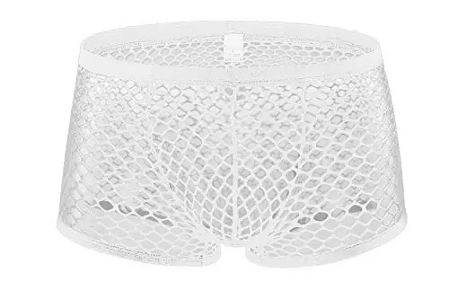Men's See Through Fishnet Boxer Briefs Underwear Lingerie Booty Shorts - 1