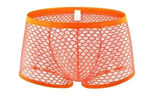 Men's See Through Fishnet Boxer Briefs Underwear Lingerie Booty Shorts - 1
