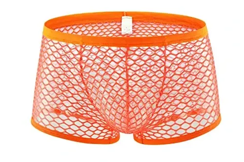 Men's See Through Fishnet Boxer Briefs Underwear Lingerie Booty Shorts - 1