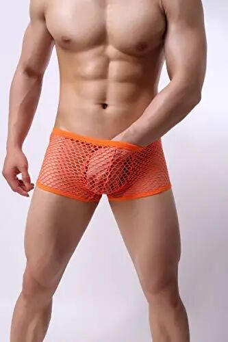 Men's See Through Fishnet Boxer Briefs Underwear Lingerie Booty Shorts - Swbreety (1)