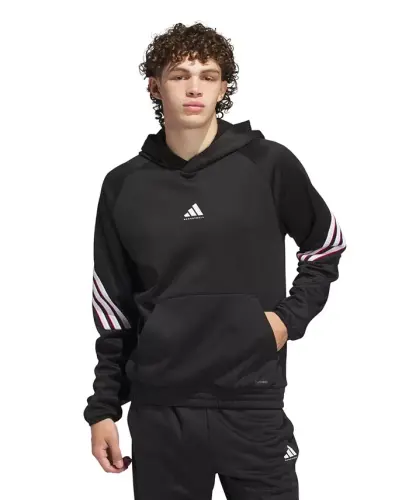 Men's Select Foundation Fleece Basketball Hoodie-Black, White - 1
