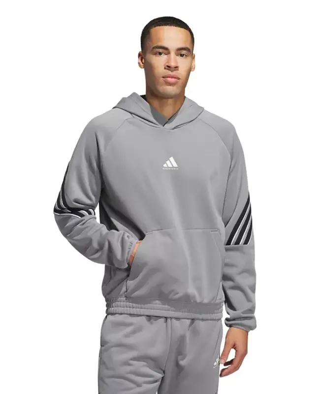 Men's Select Foundation Fleece Basketball Hoodie-Gray, Black - 1
