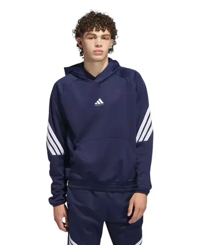 Men's Select Foundation Fleece Basketball Hoodie-Team navy blue, White - 1