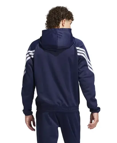 Men's Select Foundation Fleece Basketball Hoodie-Team navy blue, White - ADIDAS (1)