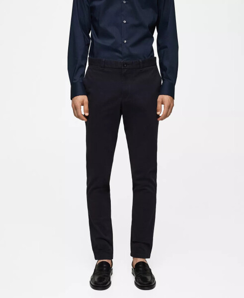 Men's Serge Chino Trousers Dark Navy - 1