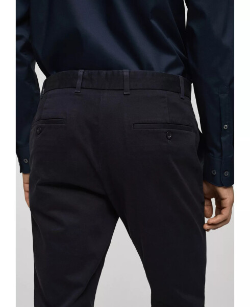 Men's Serge Chino Trousers Dark Navy - 4