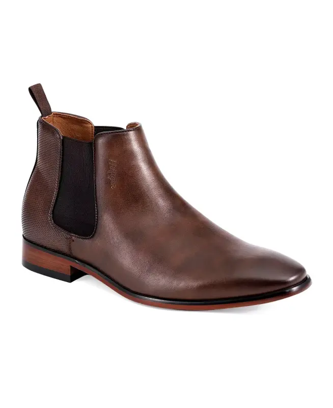 Men's Sesame Chelsea Dress Boots-Dark Brown - TOMMY HILFIGER