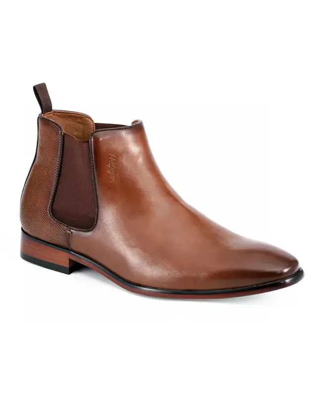 Men's Sesame Chelsea Dress Boots - Medium Brown Burnished - TOMMY HILFIGER
