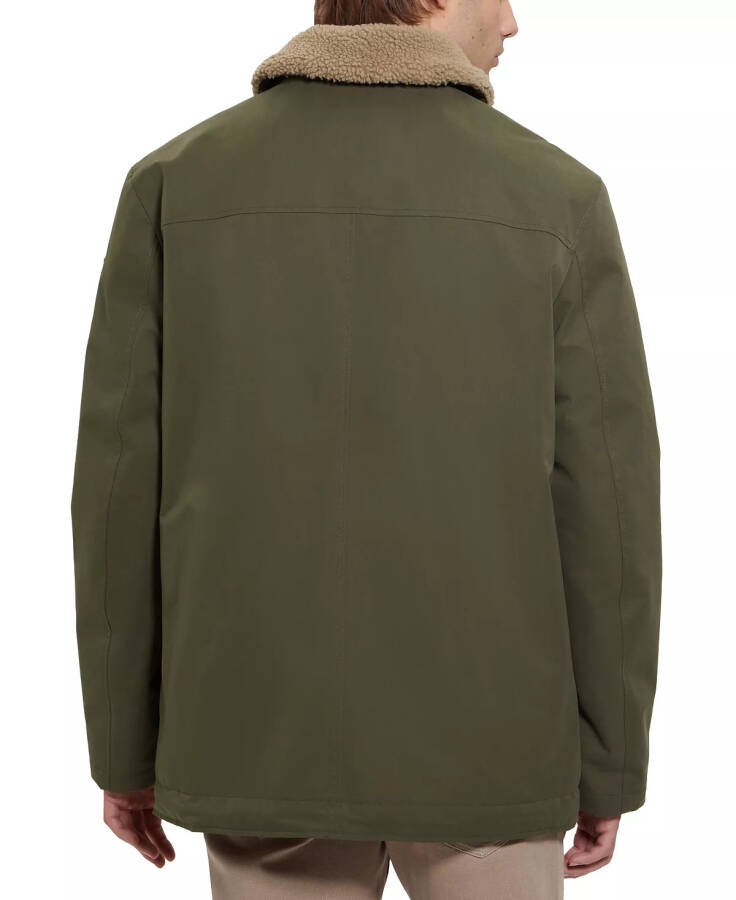 Men's Sherpa Lined Coach Jacket Olive Morning - 2