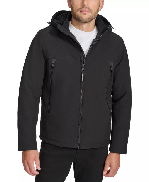 Men's Sherpa Lined Infinite Stretch Soft Shell Jacket Black - 1