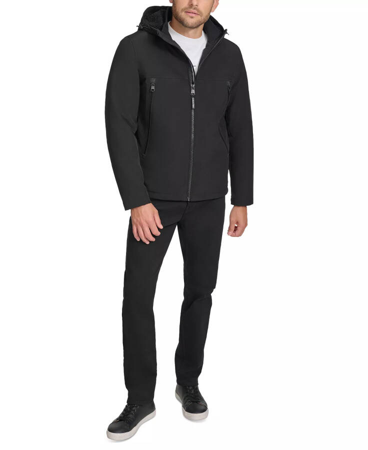 Men's Sherpa Lined Infinite Stretch Soft Shell Jacket Black - 4