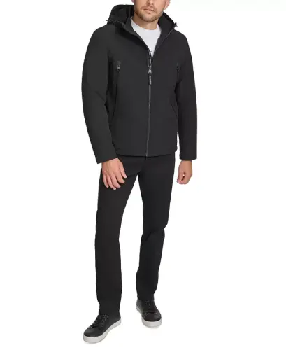 Men's Sherpa Lined Infinite Stretch Soft Shell Jacket -Black - 4
