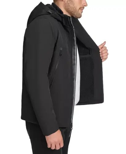 Men's Sherpa Lined Infinite Stretch Soft Shell Jacket -Black - 5