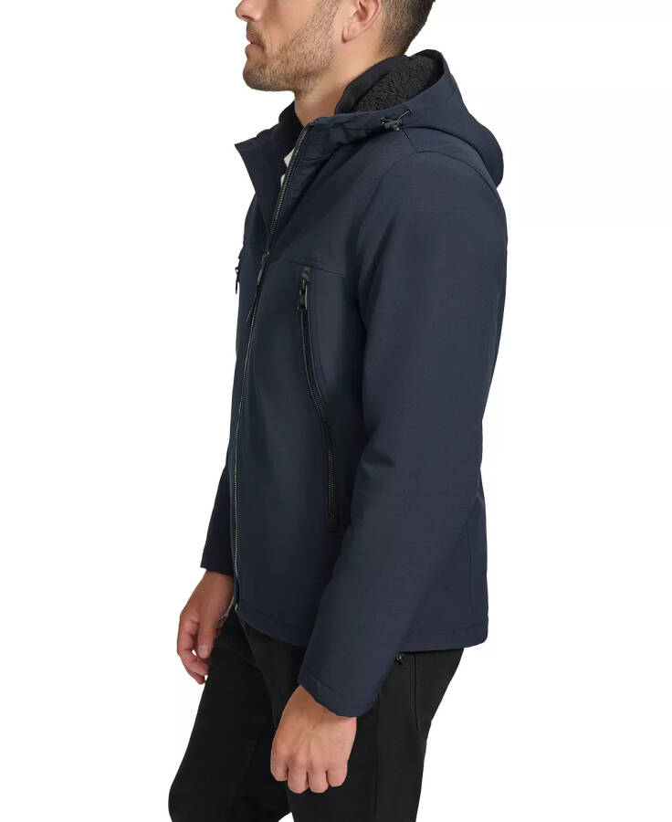 Men's Sherpa Lined Infinite Stretch Soft Shell Jacket True Navy - 3