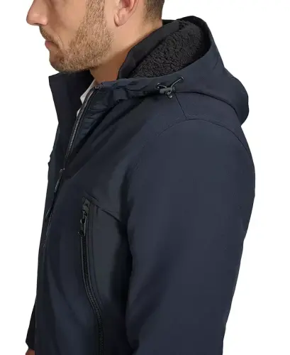 Men's Sherpa Lined Infinite Stretch Soft Shell Jacket -True Navy - 5