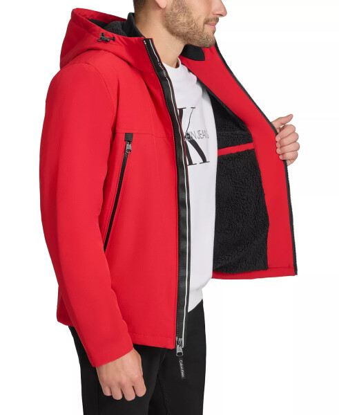 Men's Sherpa Lined Infinite Stretch Soft Shell Jacket True Red - 3