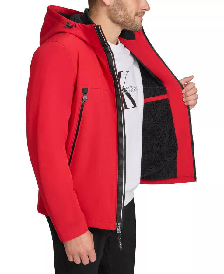 Men's Sherpa Lined Infinite Stretch Soft Shell Jacket True Red - 3